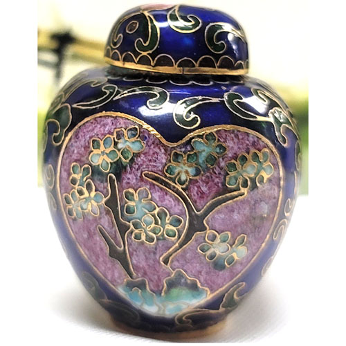 CLOISONNE BOX06 1.75"X2.25" BLUE